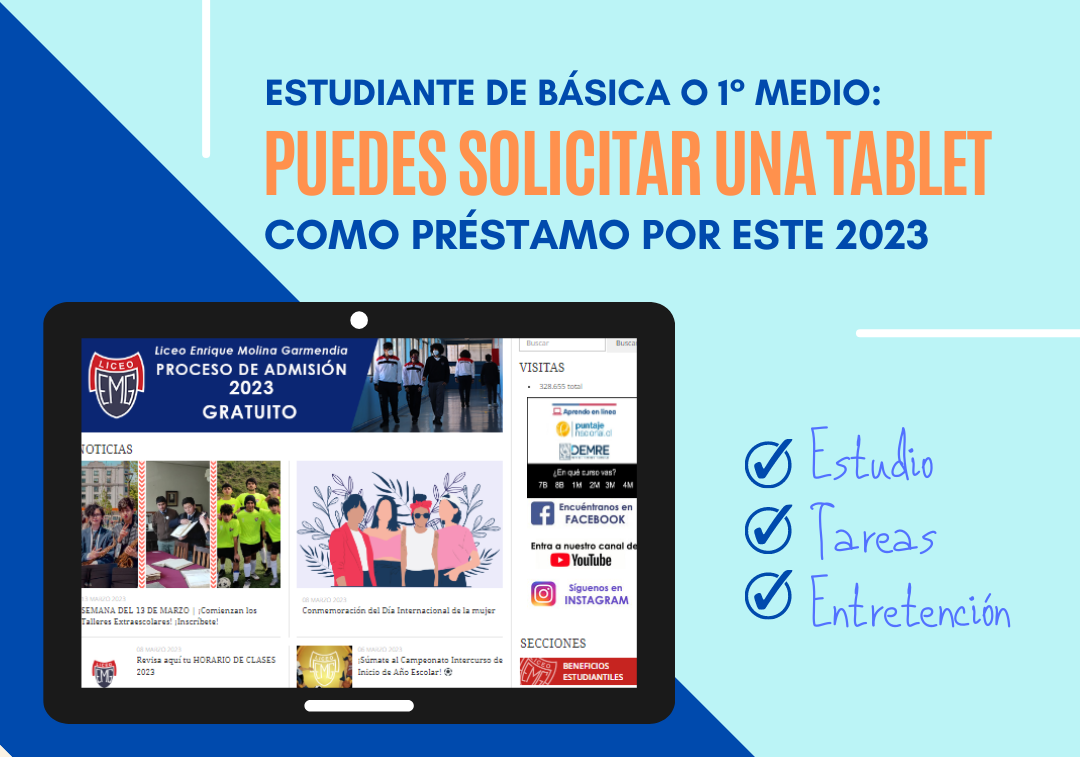 ESTUDIANTE DE BÁSICA O 1° MEDIO: Pide una tablet como préstamo